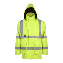 Hohe Sichtbarkeit Sicherheit Traffic Wateproof Jacke mit En ISO